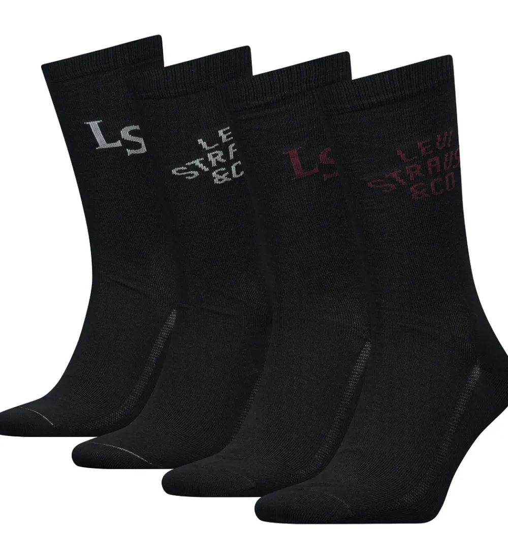 Levis Strømper*Strømper - 4-pak - Sort m. Print