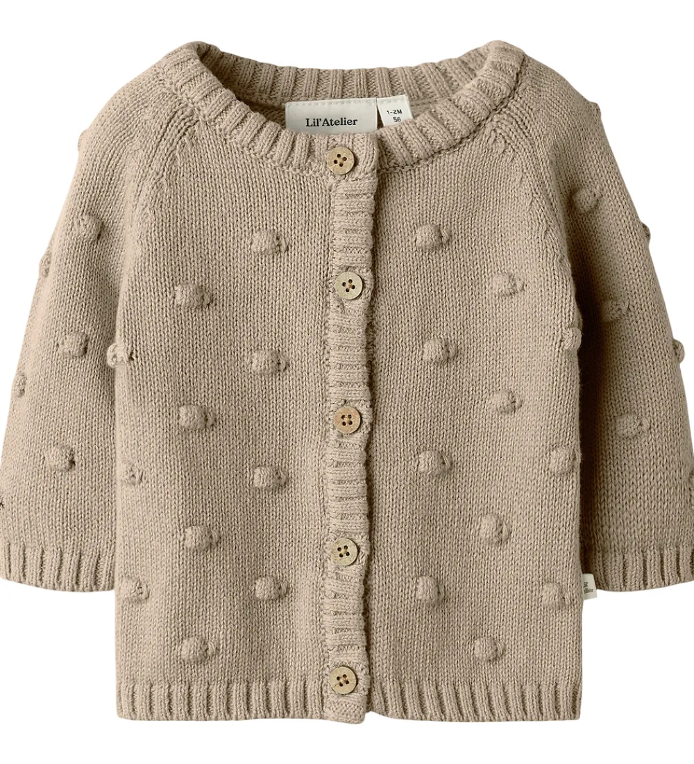 Striktrøjer-Lil Atelier Lil' Atelier Cardigan - Strik - NbfEmlen - Oxford Tan