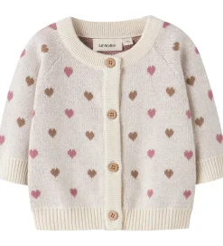 Cardigans-Lil Atelier Cardigan - Strik - NbfSaran - Turtledove/Sepia Tint