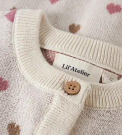 Cardigans-Lil Atelier Cardigan - Strik - NbfSaran - Turtledove/Sepia Tint