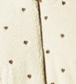 Lil Atelier Fleece*Lil' Atelier Fleecejakke - NmfNalo - Turtledove/Sort m. Hjerter