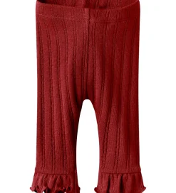 Lil Atelier Leggings*Lil' Atelier Leggings - Rib - NbfFrita - Red Dahlia