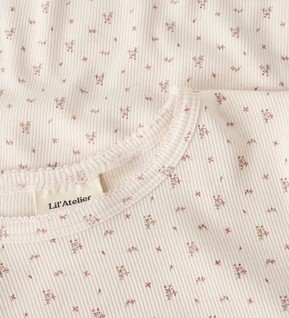 Nattøj-Lil Atelier Nattøj - Rib - NmfGago - Almost Mauve/Flowers