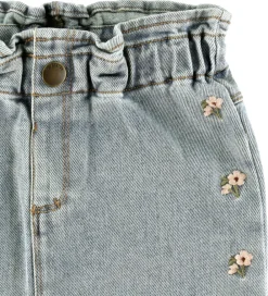 Lil Atelier Nederdele*Nederdel - NmfDarlee - Medium Blue Denim/Flower Emb