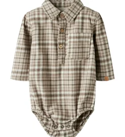 Bodyer-Lil Atelier Skjortebody l/æ - NbmRebel - Sepia Tint