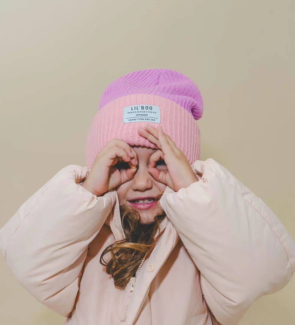 Huer Og Hatte-Lil' Boo Copenhagen Lil'Boo Copenhagen Hue - Rib/Strik - Hygge - Pink/Purple