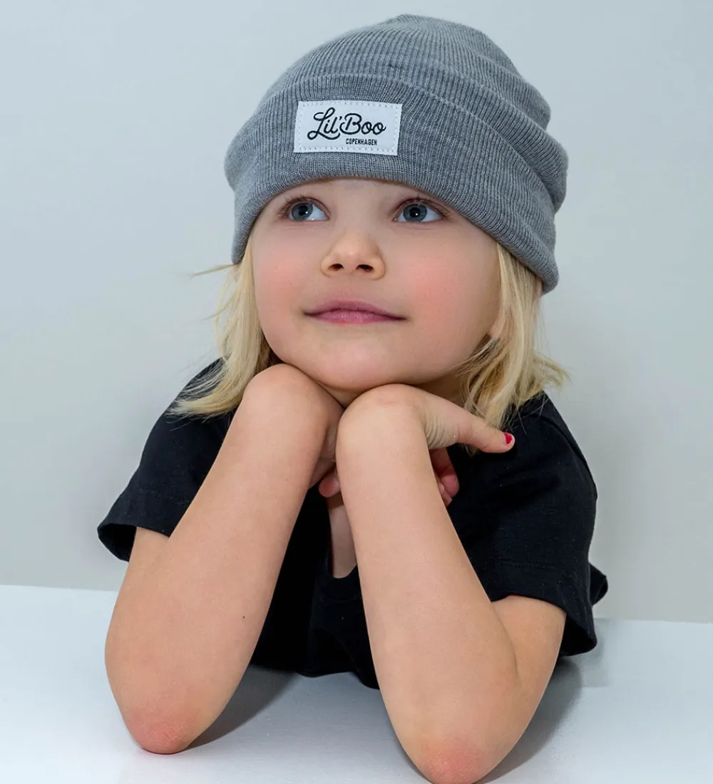 Huer Og Hatte-Lil' Boo Copenhagen Lil'Boo Copenhagen Hue - Strik - Merino - Light Grey