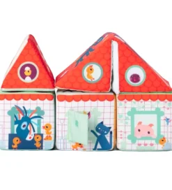 Stablelegetøj-Lilliputiens Stableklodser - Farm House Stacking Cubes