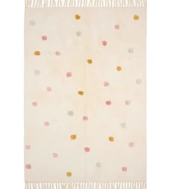 Tæpper|Gulvtæpper-Little Dutch Gulvtæppe - 120x170 cm - Beige m. Pink Prikker