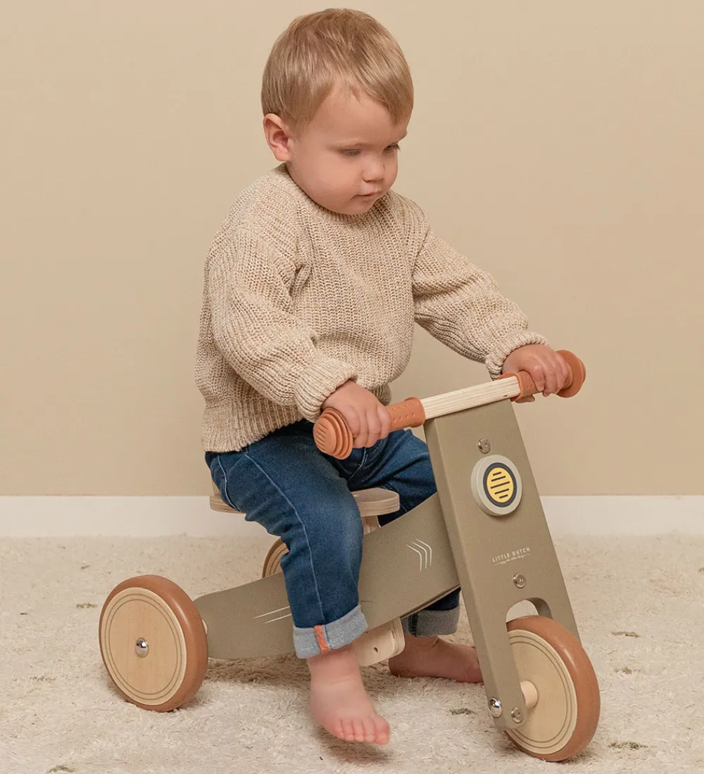 Little Dutch Motorisk Legetøj|Løbecykler*Løbecykel - Træ - Olive