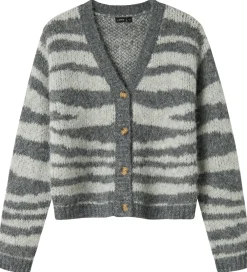 LMTD Cardigans*Cardigan - NlfNulos - Kort Strik - Dark Grey Melange