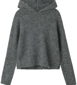 Hættetrøjer-LMTD Hættetrøje - Strik - NlfNulo - Dark Grey Melange