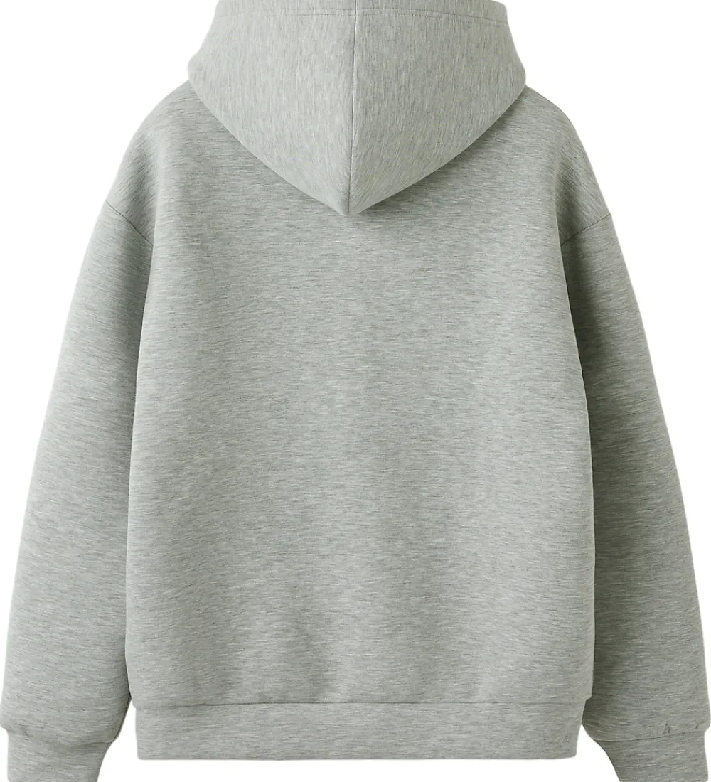Cardigans-LMTD Scuba Cardigan - NlnHalfa - Light Grey Melange