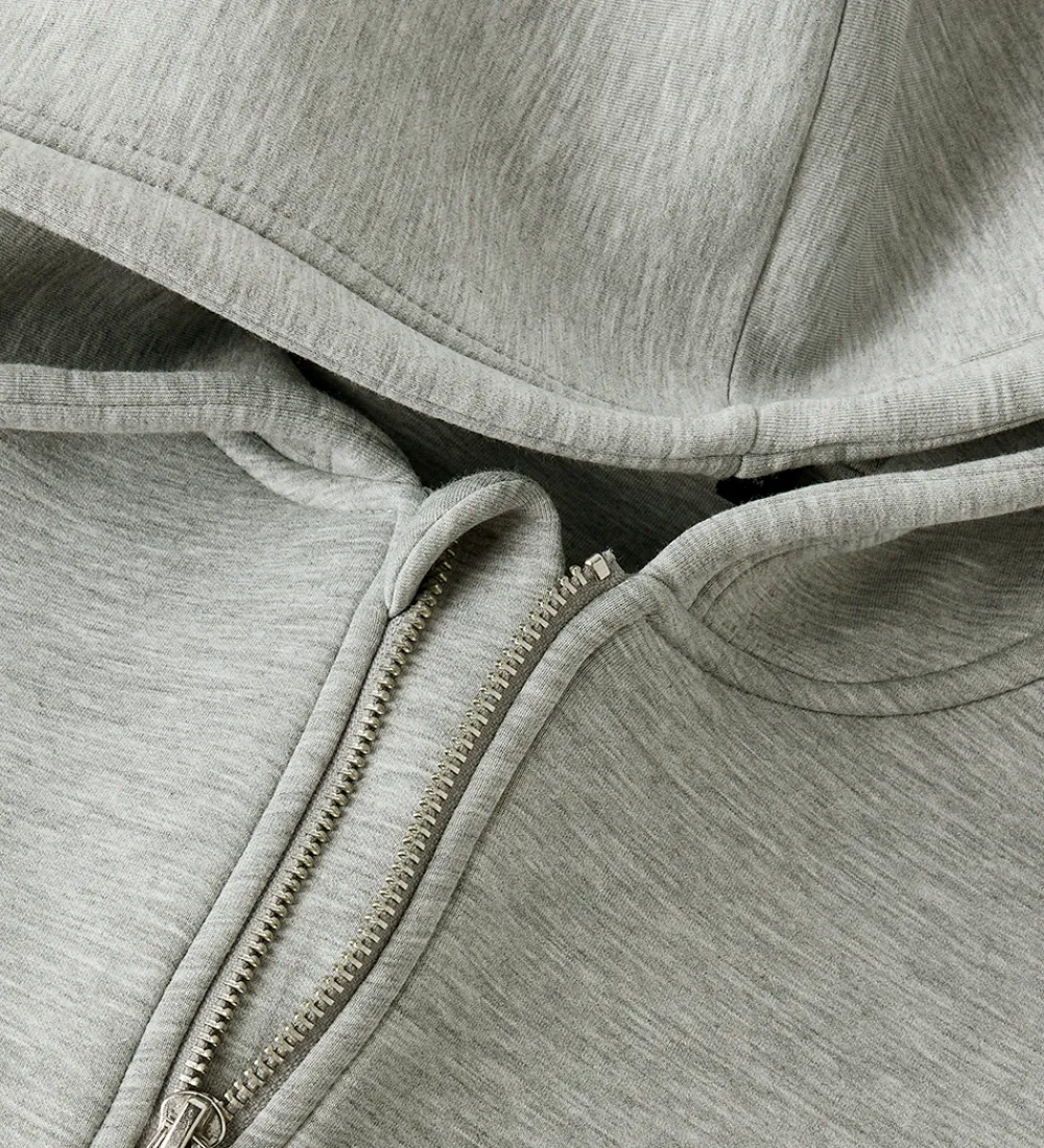 Cardigans-LMTD Scuba Cardigan - NlnHalfa - Light Grey Melange