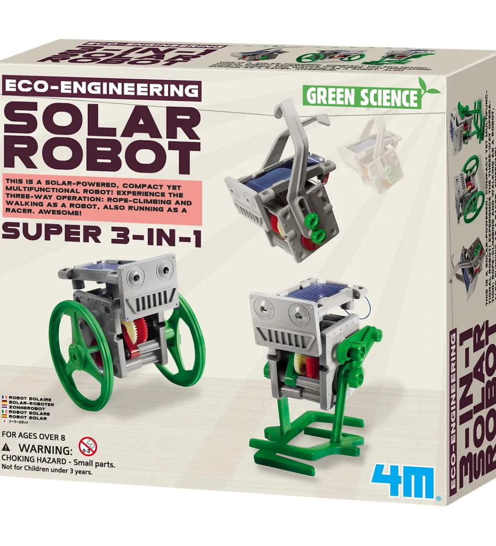 Kreasæt-4M Robot - Green Science - 3-in-1 Mini Solar Robot