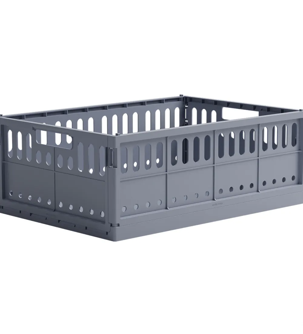 Foldekasser|Bokse Og Kasser-Made Crate Foldekasse - Maxi - 48x33x17,5 cm - Blue Grey