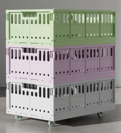Made Crate Foldekasser|Opbevaring*Hjul - 4-pak - Minty