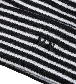 Huer Og Hatte-Mads Nørgaard Hue - Strik - Isak Ambas Stripe - Sort/Hvid