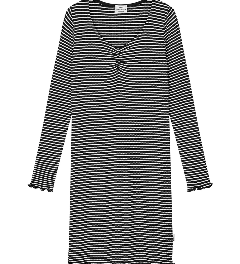 Mads Nørgaard Kjoler*Kjole - Rib - Viskose - Tikina - Black/Vanilla Ice