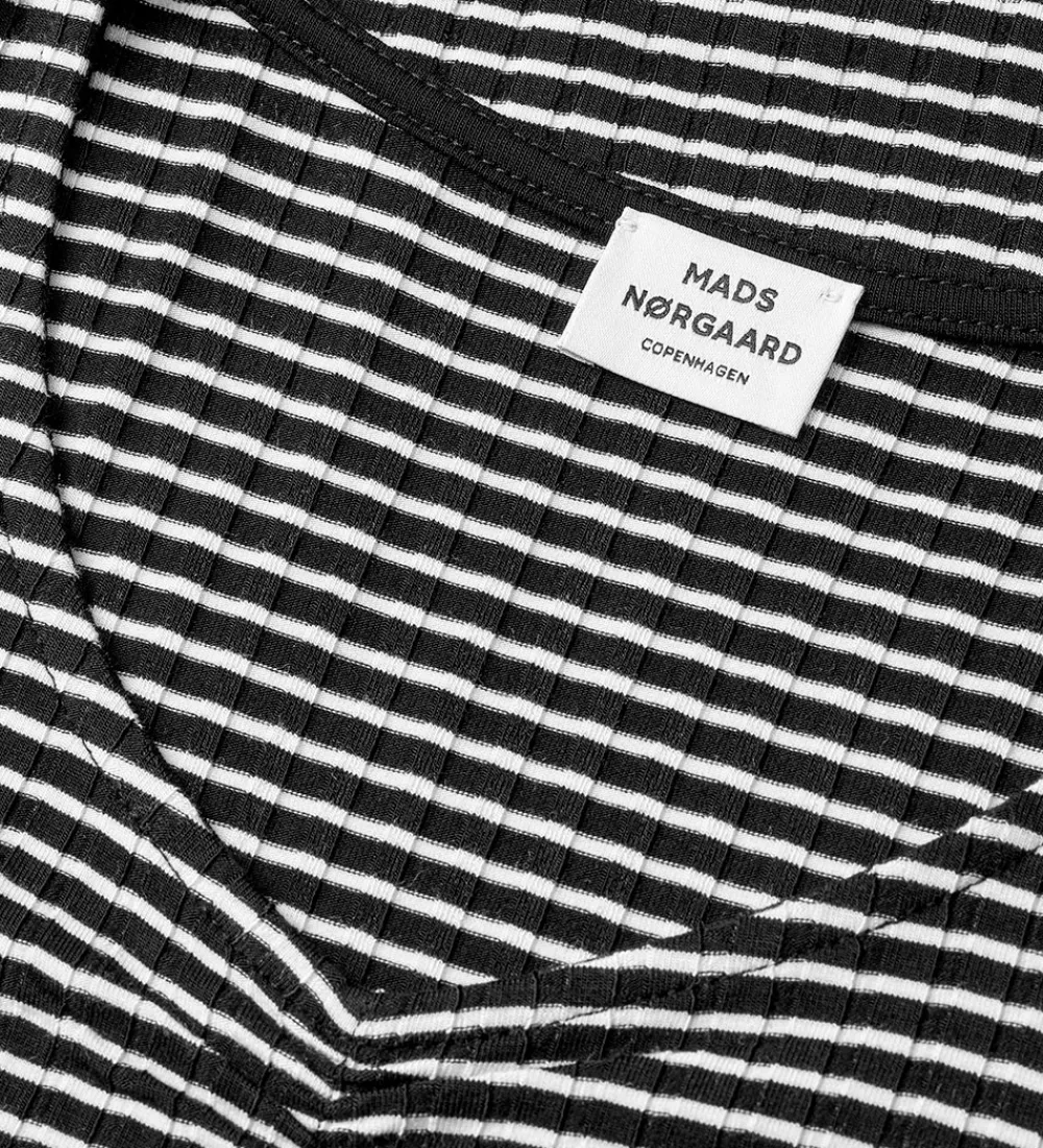 Mads Nørgaard Kjoler*Kjole - Rib - Viskose - Tikina - Black/Vanilla Ice