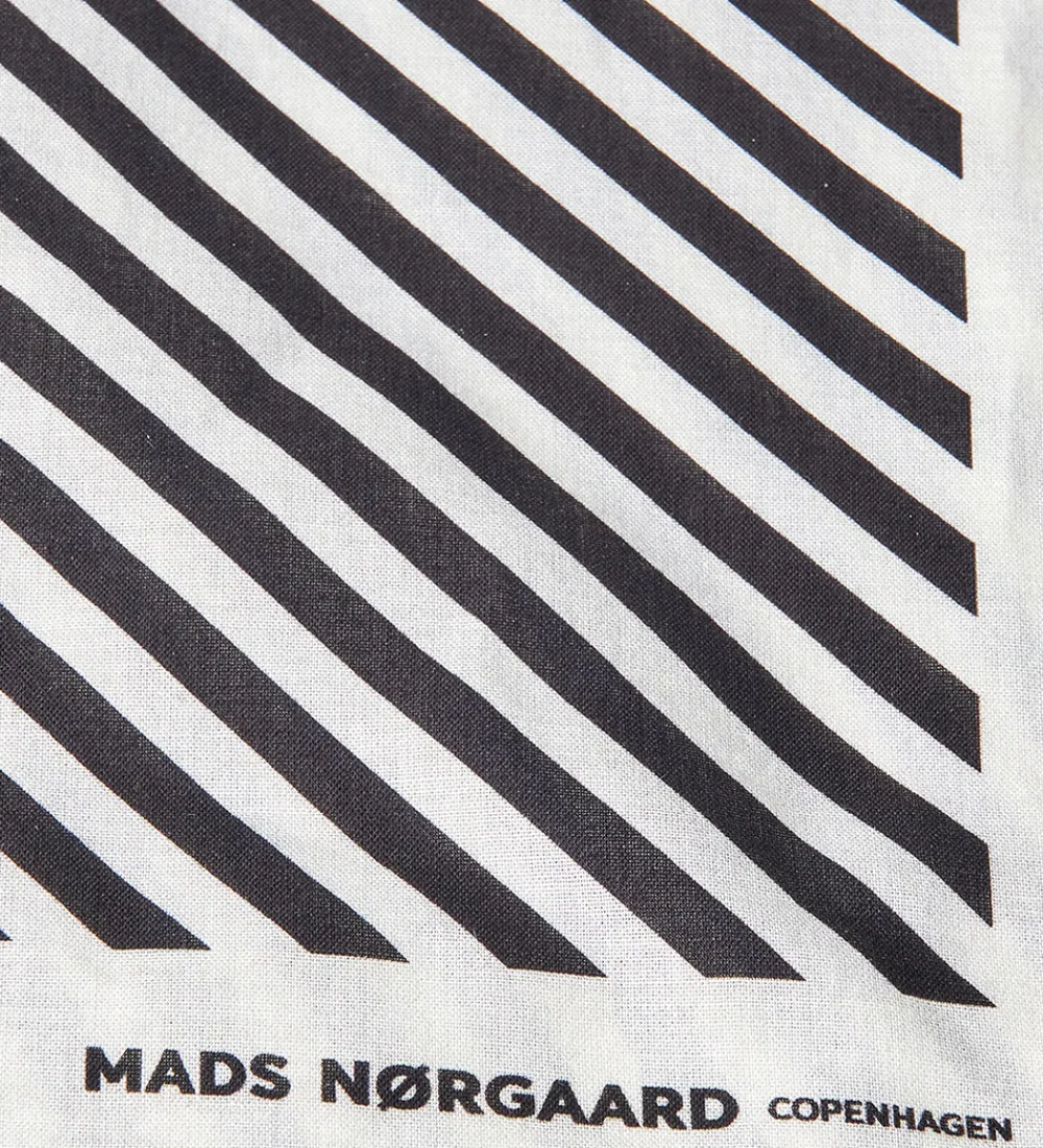 Mads Nørgaard Tørklæder*Tørklæde - 55x55cm - Bluing/Jet Black Stribet