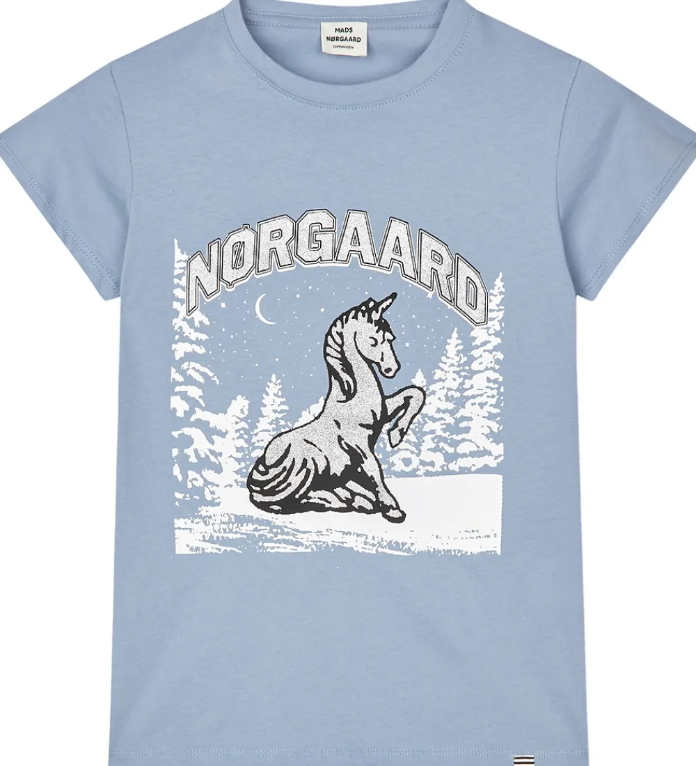 T-Shirts-Mads Nørgaard T-shirt - Tuvina - Faded Denim
