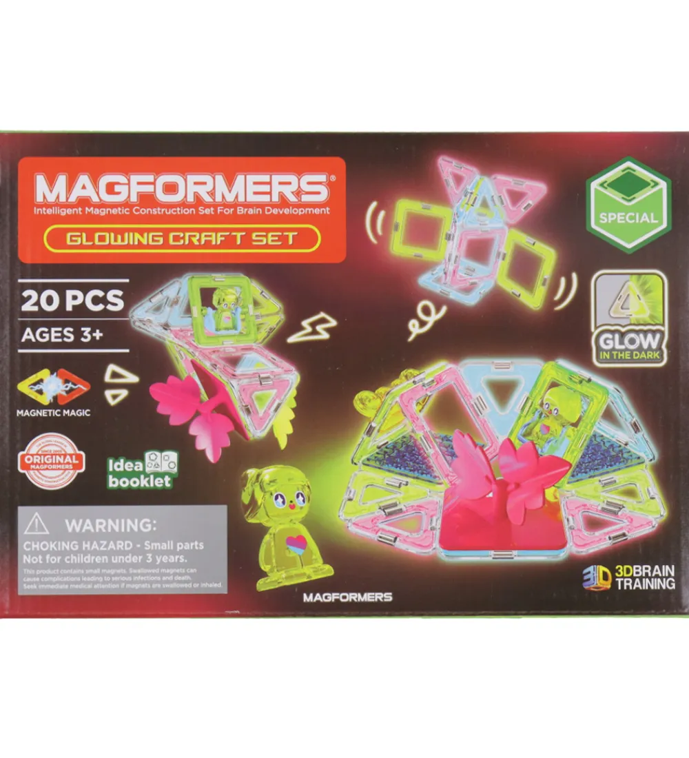 Magformers Magnetlegetøj*Magnetsæt - 20 Dele - Glowing Craft