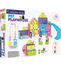 Magnetlegetøj|Konstruktionslegetøj-Magna-Tiles Magna Tiles Magnetsæt - 50 Dele - Pet Playhouse + MicroMAGS