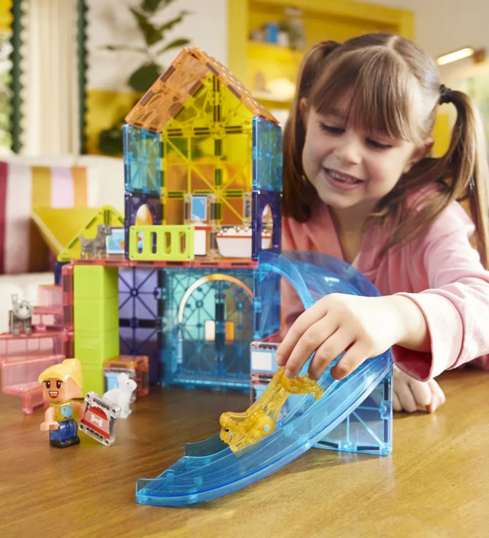 Magnetlegetøj|Konstruktionslegetøj-Magna-Tiles Magna Tiles Magnetsæt - 50 Dele - Pet Playhouse + MicroMAGS