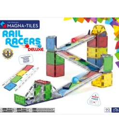 Magna-Tiles Magnetlegetøj|Konstruktionslegetøj*Magnetsæt - 90 Dele - Rail Racer + MicroMAGS