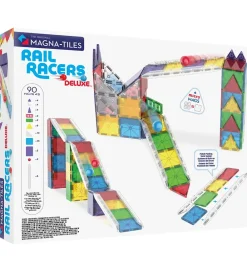 Magna-Tiles Magnetlegetøj|Konstruktionslegetøj*Magnetsæt - 90 Dele - Rail Racer + MicroMAGS