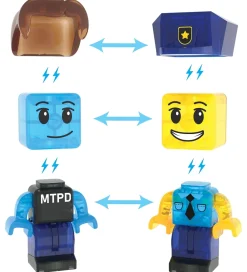 Magnetlegetøj|Konstruktionslegetøj-Magna-Tiles Magnetsæt - 35 Dele - Police Station + MicroMAGS