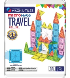 Magnetlegetøj|Konstruktionslegetøj-Magna-Tiles Magnetsæt - 55 Dele - Deluxe Travel Set + MicroMAGS