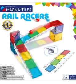Magna-Tiles Magnetlegetøj|Konstruktionslegetøj*Magnetsæt - 33 Dele - Small Rail Racer + MicroMAGS