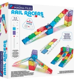 Magna-Tiles Magnetlegetøj|Konstruktionslegetøj*Magnetsæt - 33 Dele - Small Rail Racer + MicroMAGS