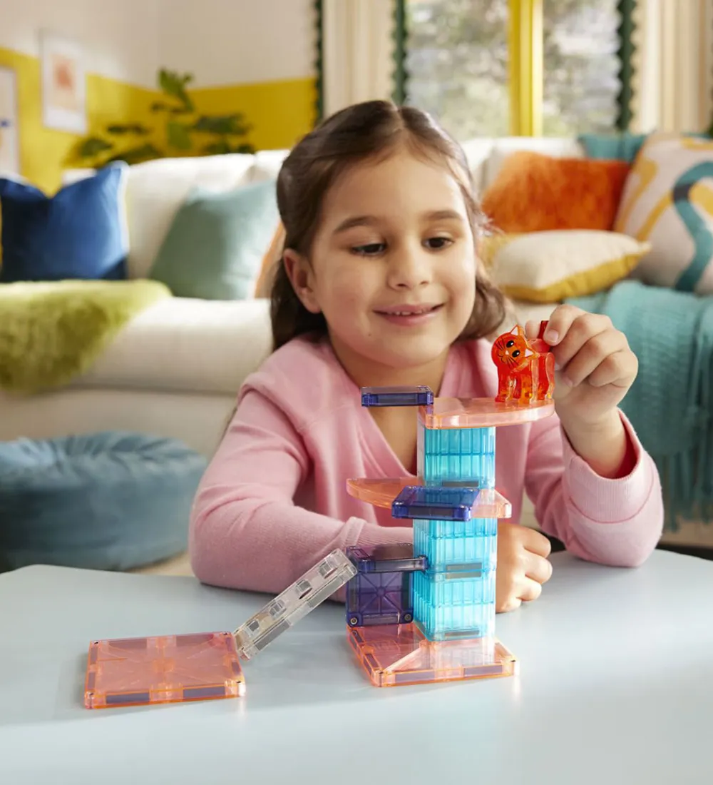 Magna-Tiles Magnetlegetøj|Konstruktionslegetøj*Magnetsæt - 13 Dele - Cat Tree + MicroMAGS