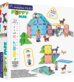 Magnetlegetøj|Konstruktionslegetøj-Magna-Tiles Magnetsæt - 27 Dele - Doggy Daycare + MicroMAGS
