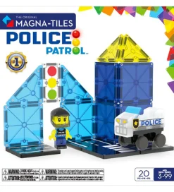 Magnetlegetøj|Konstruktionslegetøj-Magna-Tiles Magnetsæt - 20 Dele - Police Patrol