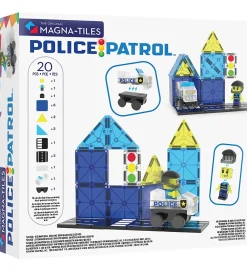 Magnetlegetøj|Konstruktionslegetøj-Magna-Tiles Magnetsæt - 20 Dele - Police Patrol
