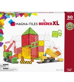 Magnetlegetøj-Magna-Tiles Magnetsæt - 50 Dele - Builder XL + MicroMAGS