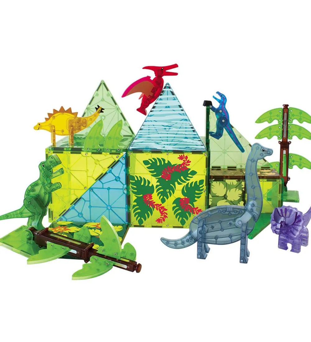 Magnetlegetøj-Magna-Tiles Magnetsæt - 50 Dele - Dino World XL