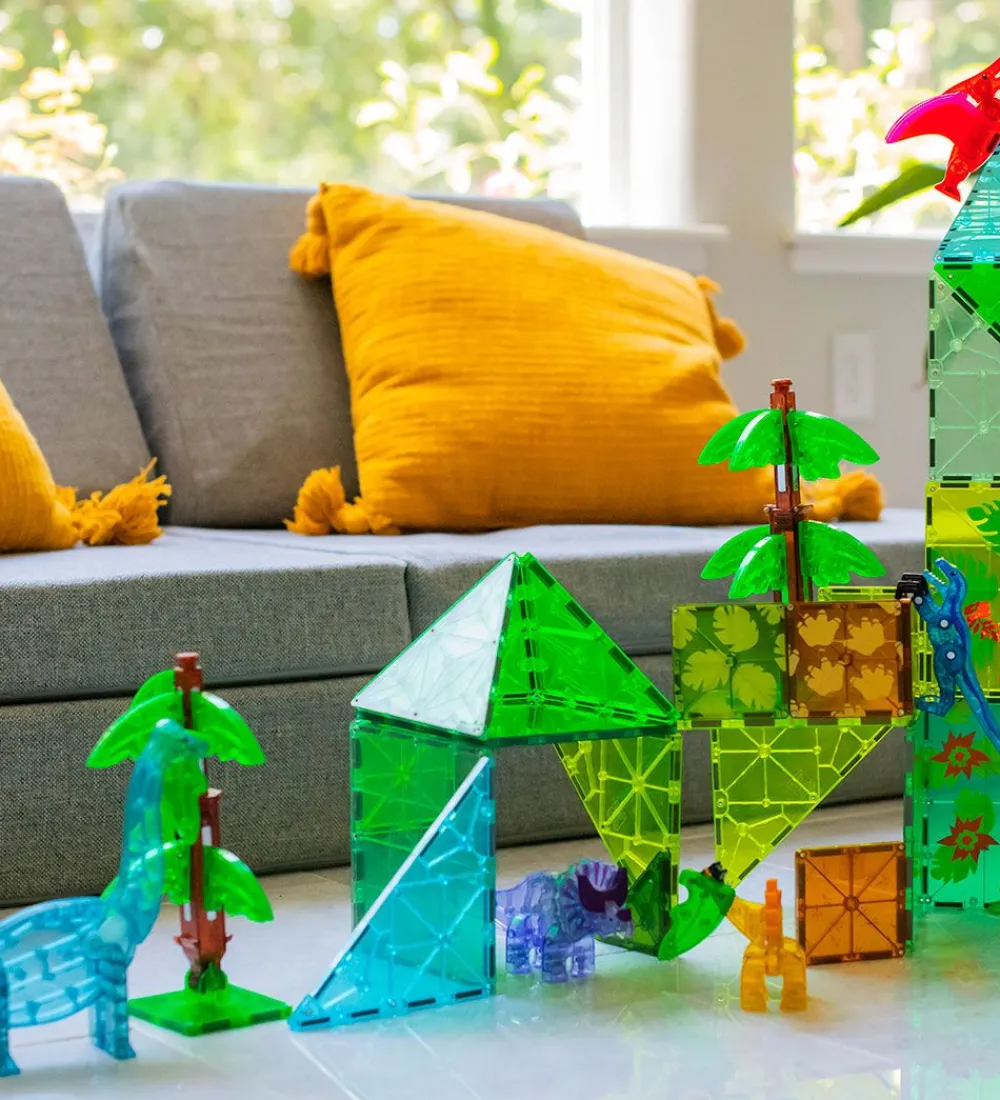 Magnetlegetøj-Magna-Tiles Magnetsæt - 50 Dele - Dino World XL