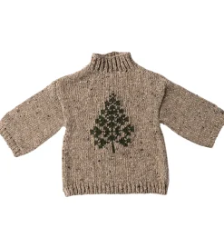 Maileg Julepynt*Julesweater til Nissedreng - str.6 - Beige/Juletræ