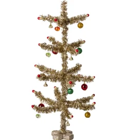 Julepynt-Maileg Juletræ - Gold - Rød og Grøn Dekoration