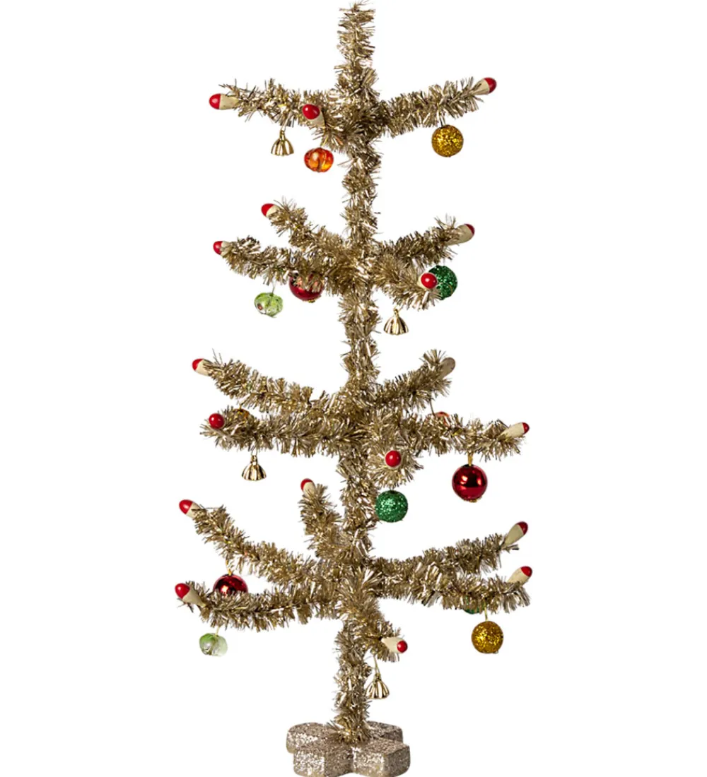 Julepynt-Maileg Juletræ - Gold - Rød og Grøn Dekoration