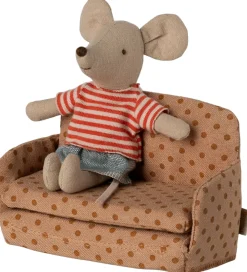 Dukker Og Tilbehør-Maileg Miniature Sofaseng - Mus -Prikker