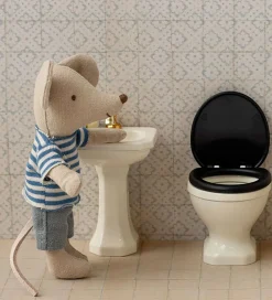 Maileg Dukker Og Tilbehør*Miniature Toilet - Mus - Råhvid