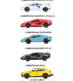 Majorette Biler, Tog Og Køretøjer*Biler - 5-pak - Lamborghini