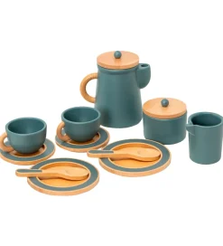 Legemad|Legekøkken Og Legemøbel-MaMaMeMo Kaffestel - Træ - Emerald Green