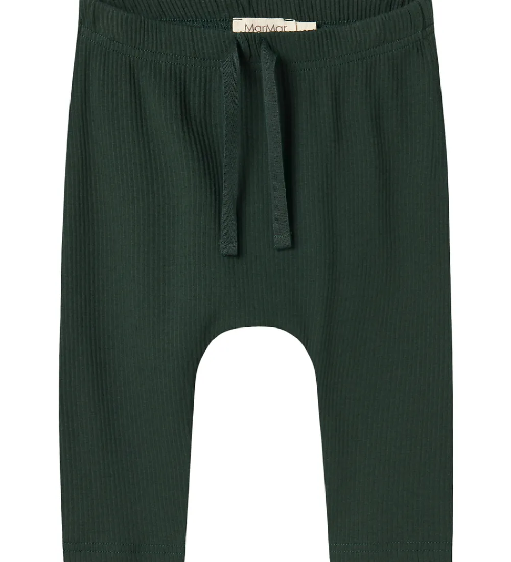 Juletøj|Bukser Og Jeans-MarMar Bukser - Rib/Modal - Pico - Dark Leaf